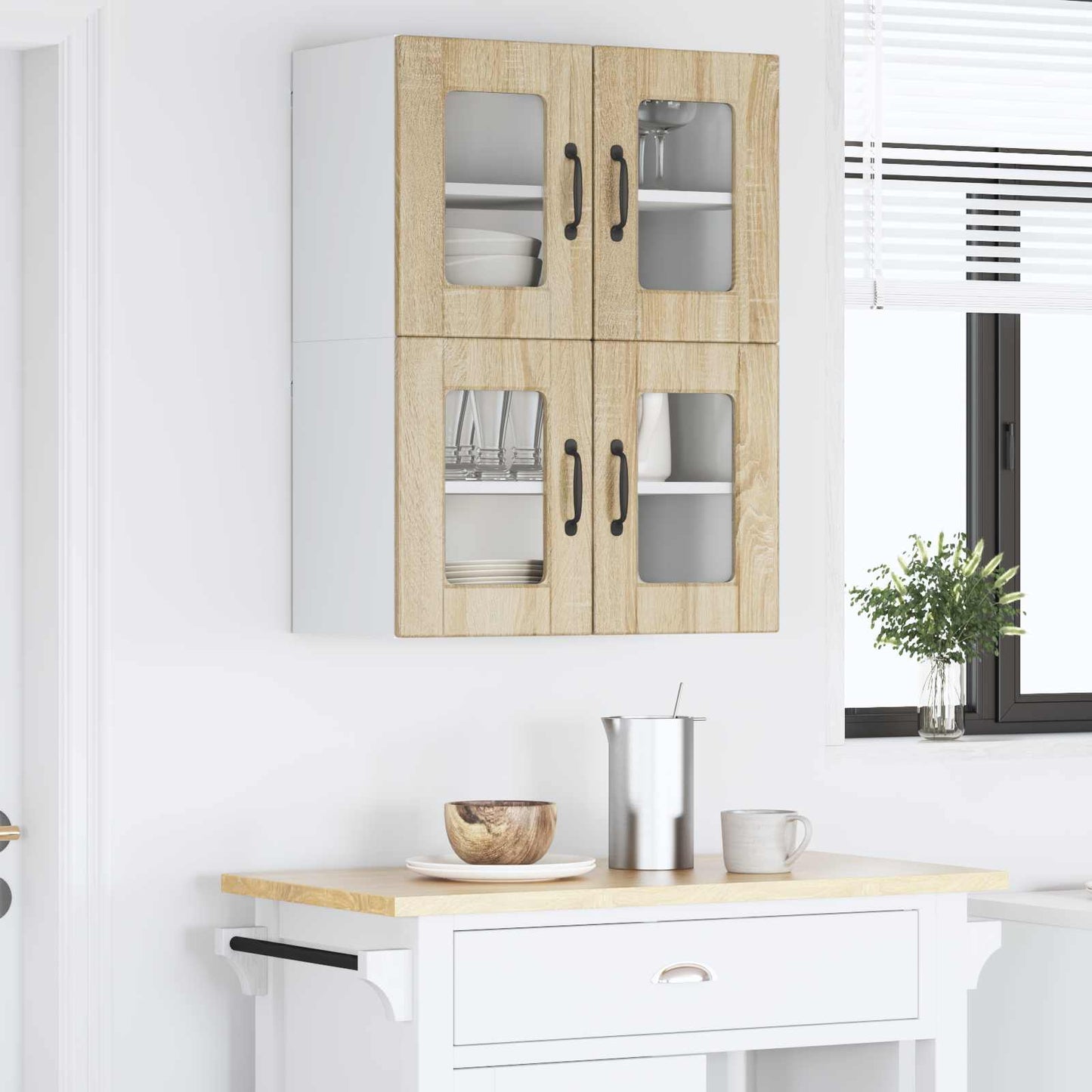 vidaXL Küchenschrank 2 pcs Sonoma-Eiche 60 x 31 x 40 cm Holzwerkstoff