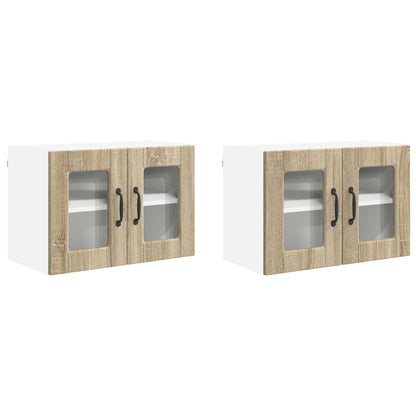 vidaXL Küchenschrank 2 pcs Sonoma-Eiche 60 x 31 x 40 cm Holzwerkstoff