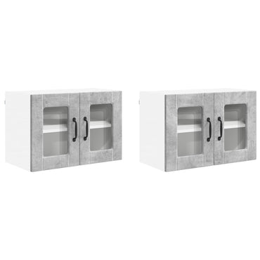 vidaXL Küchenschrank 2 pcs Beton Grau 60 x 31 x 40 cm Holzwerkstoff