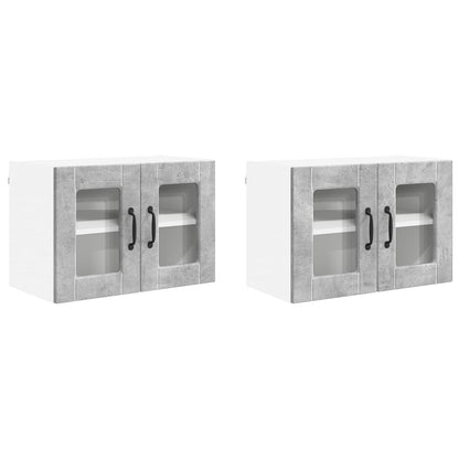 vidaXL Küchenschrank 2 pcs Beton Grau 60 x 31 x 40 cm Holzwerkstoff