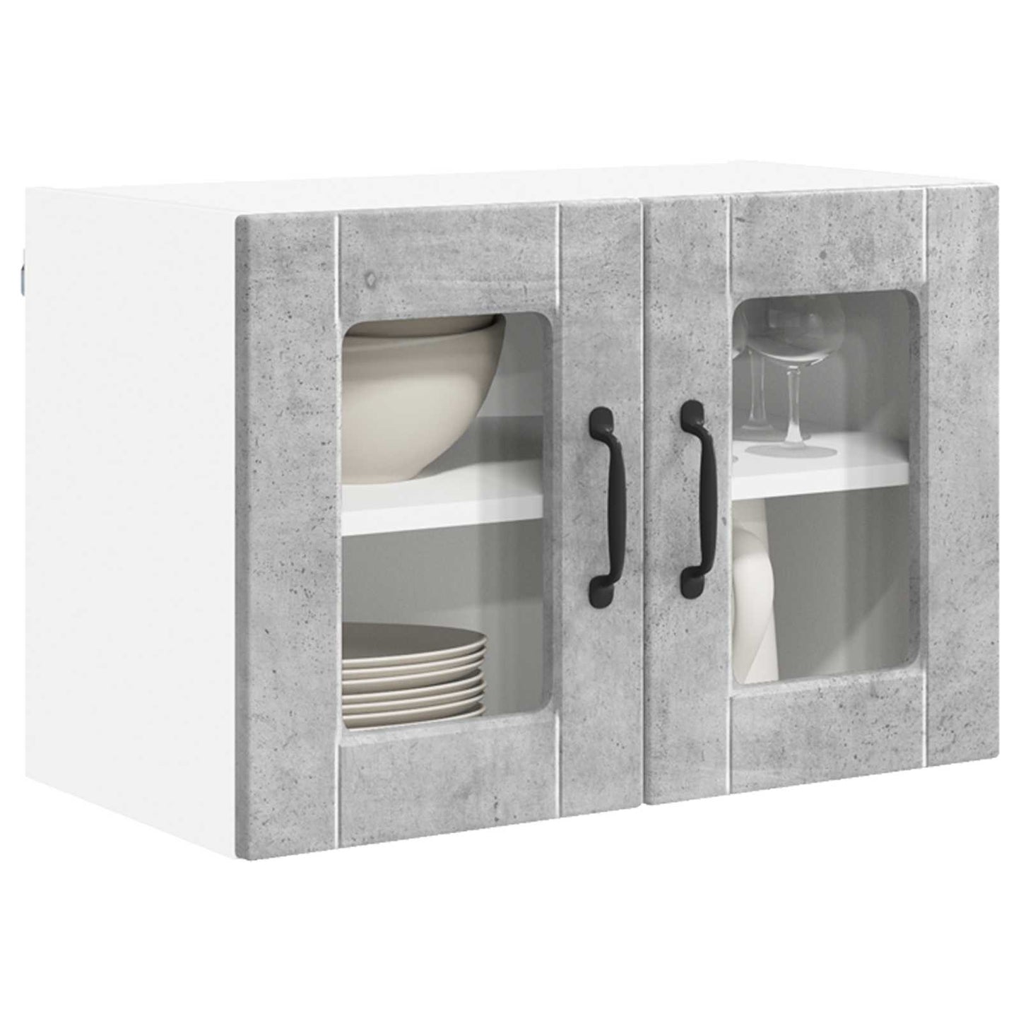 vidaXL Küchenschrank 2 pcs Beton Grau 60 x 31 x 40 cm Holzwerkstoff