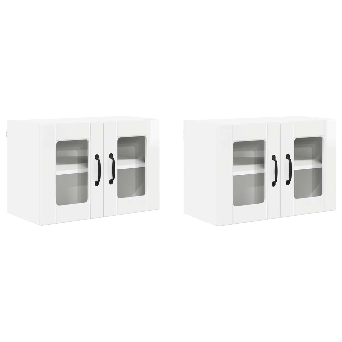 vidaXL Küchenschrank mit Regal 2 pcs Hochglanz Weiß 60 x 31 x 40 cm