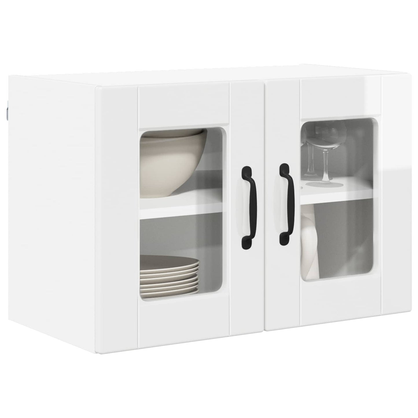 vidaXL Küchenschrank mit Regal 2 pcs Hochglanz Weiß 60 x 31 x 40 cm