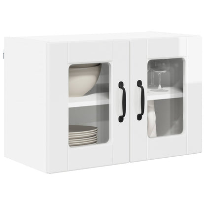 vidaXL Küchenschrank mit Regal 2 pcs Hochglanz Weiß 60 x 31 x 40 cm