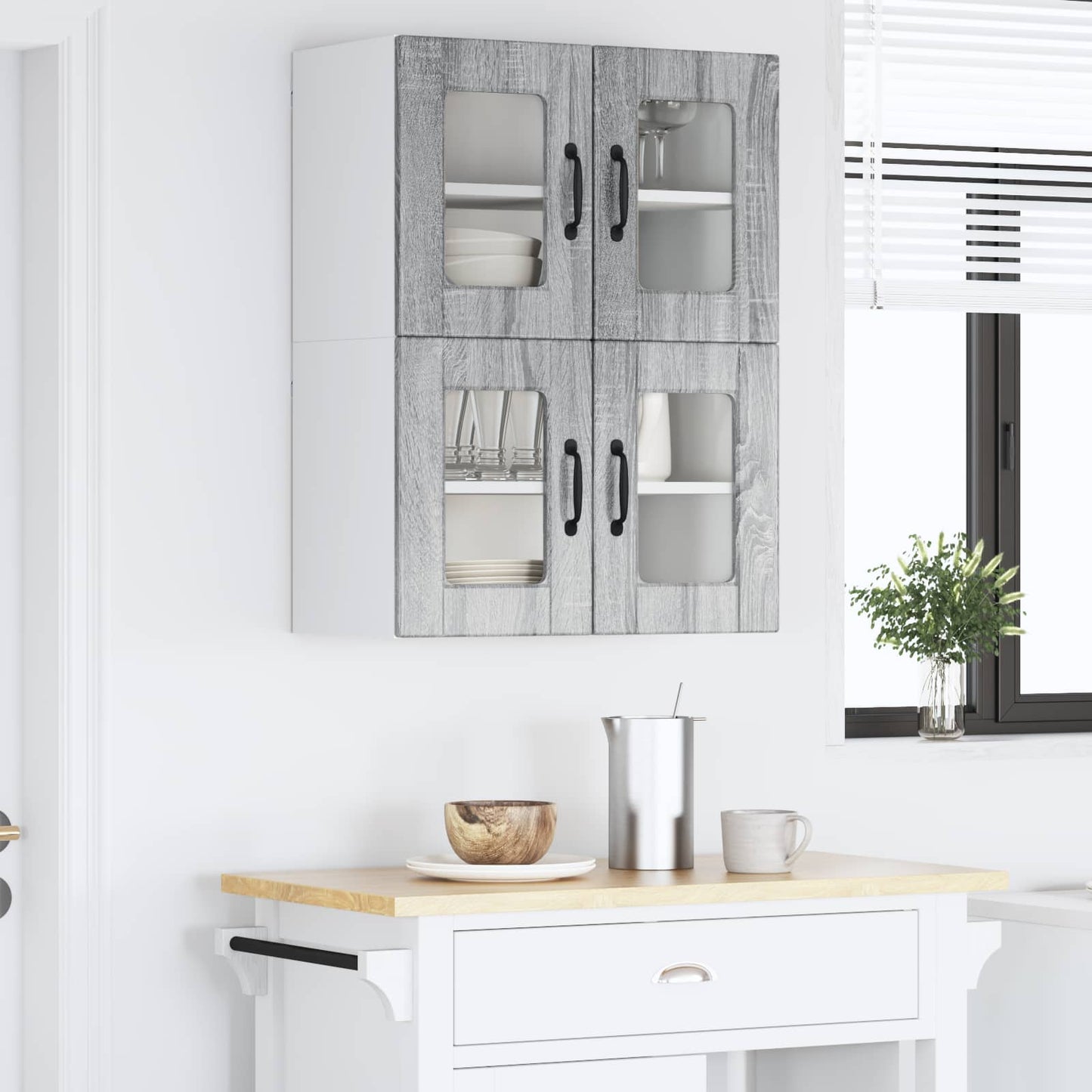 vidaXL Küchenschrank 2 pcs Graues Sonoma 60 x 31 x 40 cm Holzwerkstoff