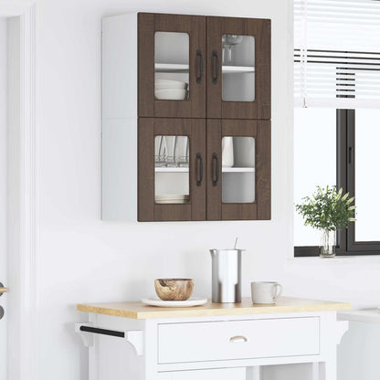 vidaXL Küchenschrank mit Tür 2 pcs Braun Eichen-Optik 60 x 31 x 40 cm
