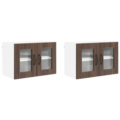 vidaXL Küchenschrank mit Tür 2 pcs Braun Eichen-Optik 60 x 31 x 40 cm