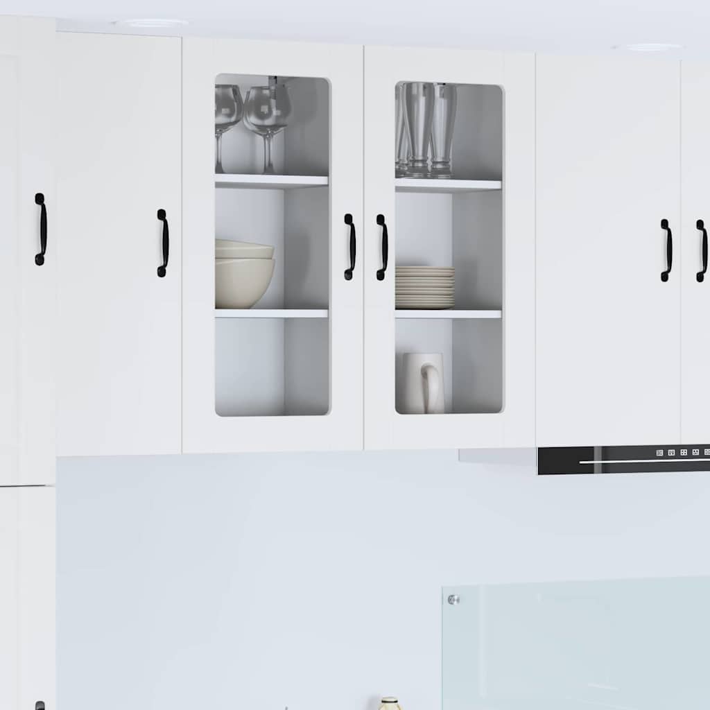 vidaXL Meuble de cuisine avec porte 2 pcs Blanc 40 x 31 x 80 cm Bois d'ingénierie