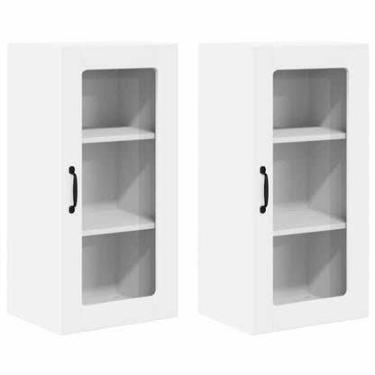 vidaXL Meuble de cuisine avec porte 2 pcs Blanc 40 x 31 x 80 cm Bois d'ingénierie