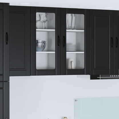 vidaXL Küchenschrank mit Regal Schwarz 40 x 31 x 80 cm Holzwerkstoff
