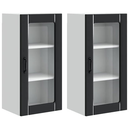 Küchenschrank 2 pcs Schwarz 40 x 31 x 80 cm Holzwerkstoff