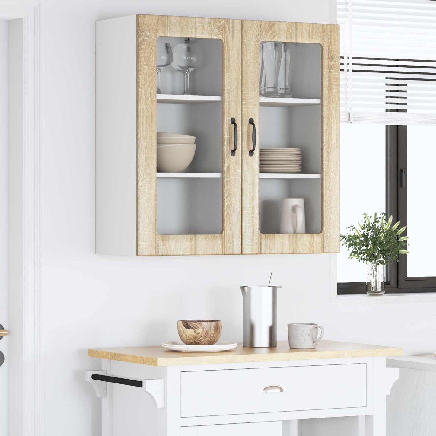 vidaXL Küchenschrank 2 pcs Sonoma-Eiche 40 x 31 x 80 cm Holzwerkstoff