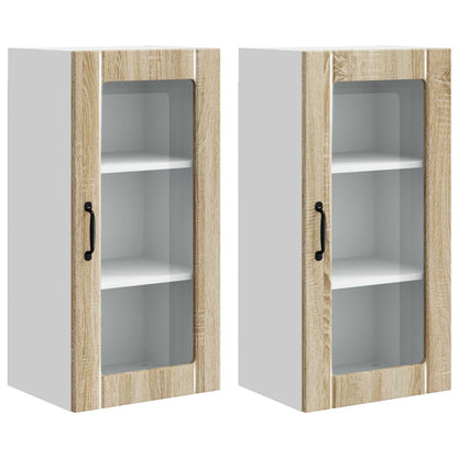 vidaXL Küchenschrank 2 pcs Sonoma-Eiche 40 x 31 x 80 cm Holzwerkstoff