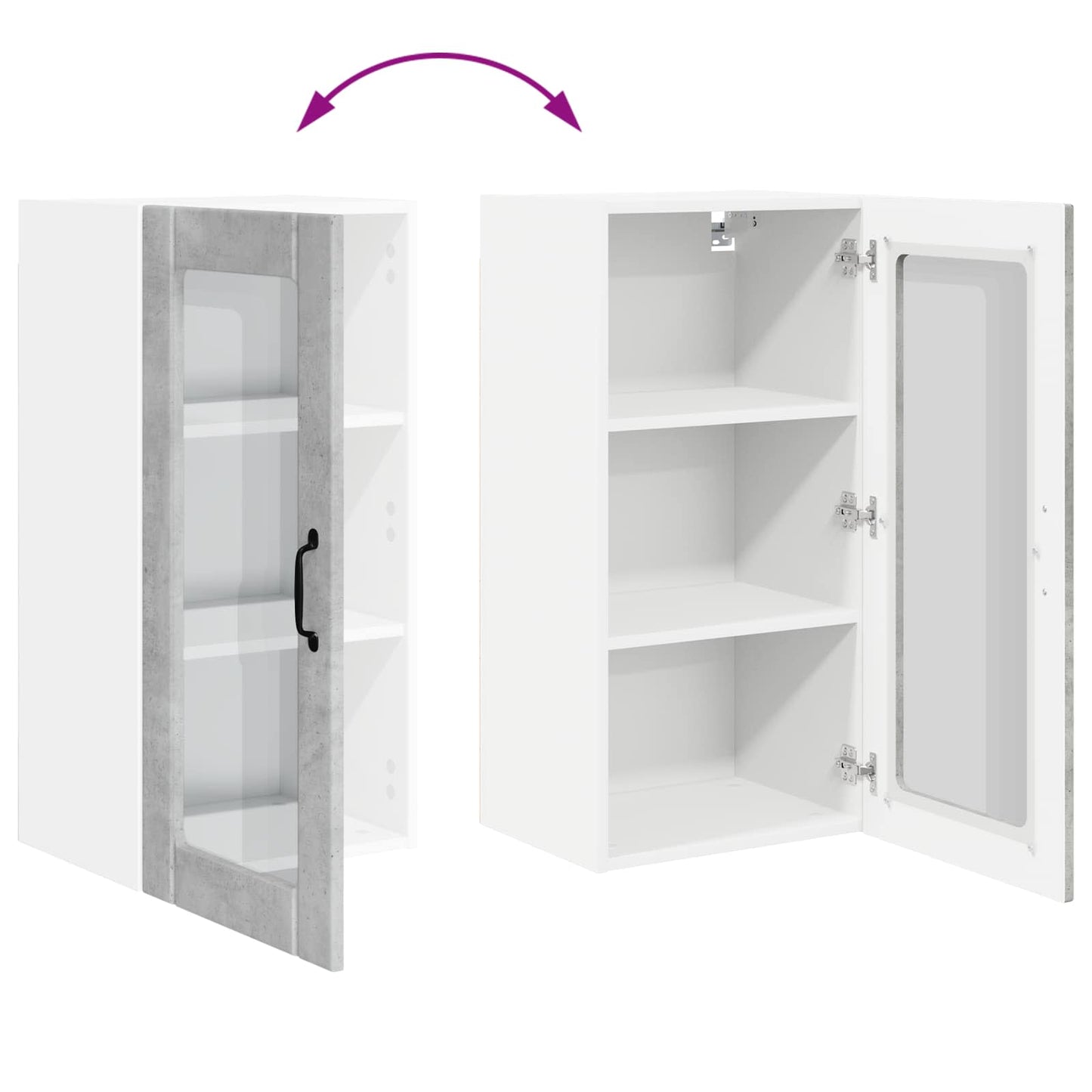 vidaXL Küchenschrank mit Tür Beton Grau 40 x 31 x 80 cm Holzwerkstoff