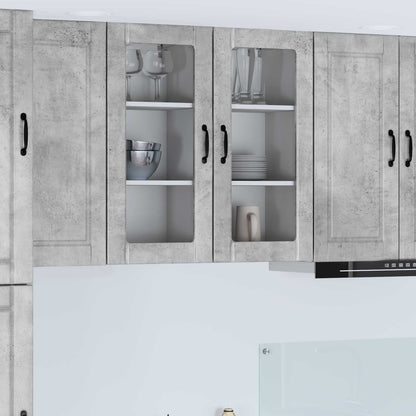 vidaXL Meuble de cuisine 2 pcs gris béton 40 x 31 x 80 cm bois d'ingénierie