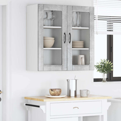vidaXL Meuble de cuisine 2 pcs gris béton 40 x 31 x 80 cm bois d'ingénierie