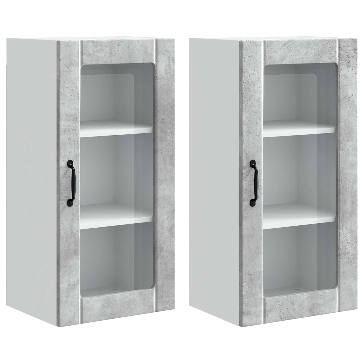 vidaXL Meuble de cuisine 2 pcs gris béton 40 x 31 x 80 cm bois d'ingénierie