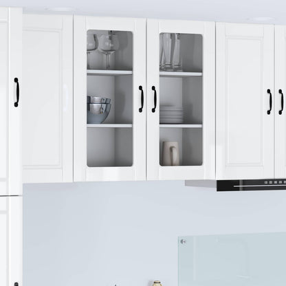 Meuble de cuisine avec étagère vidaXL 2 pcs Blanc brillant 40 x 31 x 80 cm