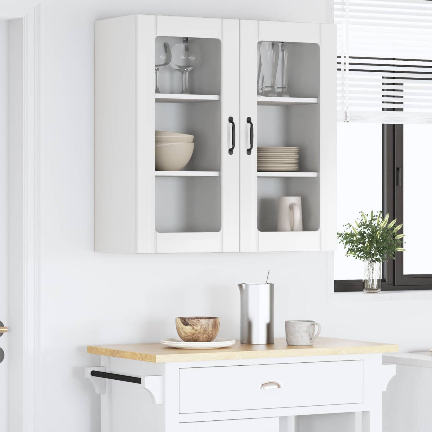 Meuble de cuisine avec étagère vidaXL 2 pcs Blanc brillant 40 x 31 x 80 cm