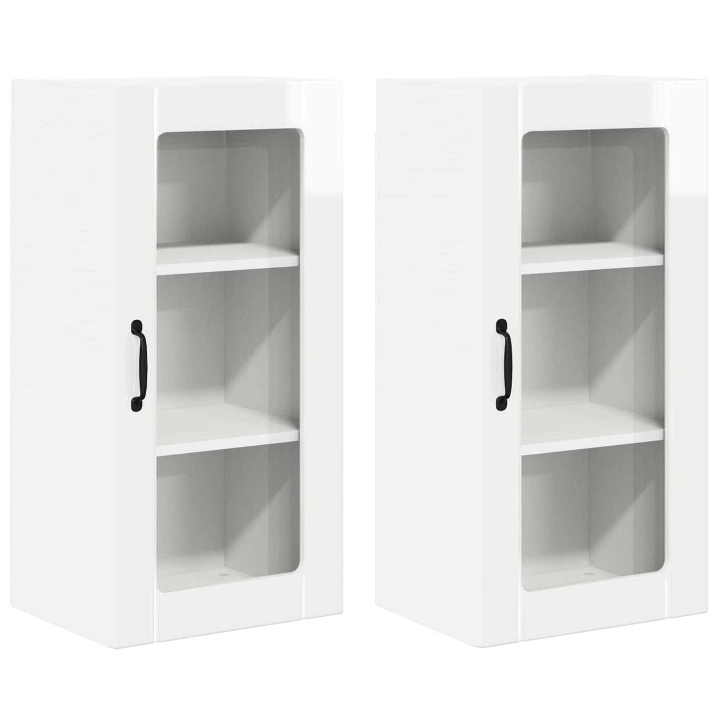 Meuble de cuisine avec étagère vidaXL 2 pcs Blanc brillant 40 x 31 x 80 cm