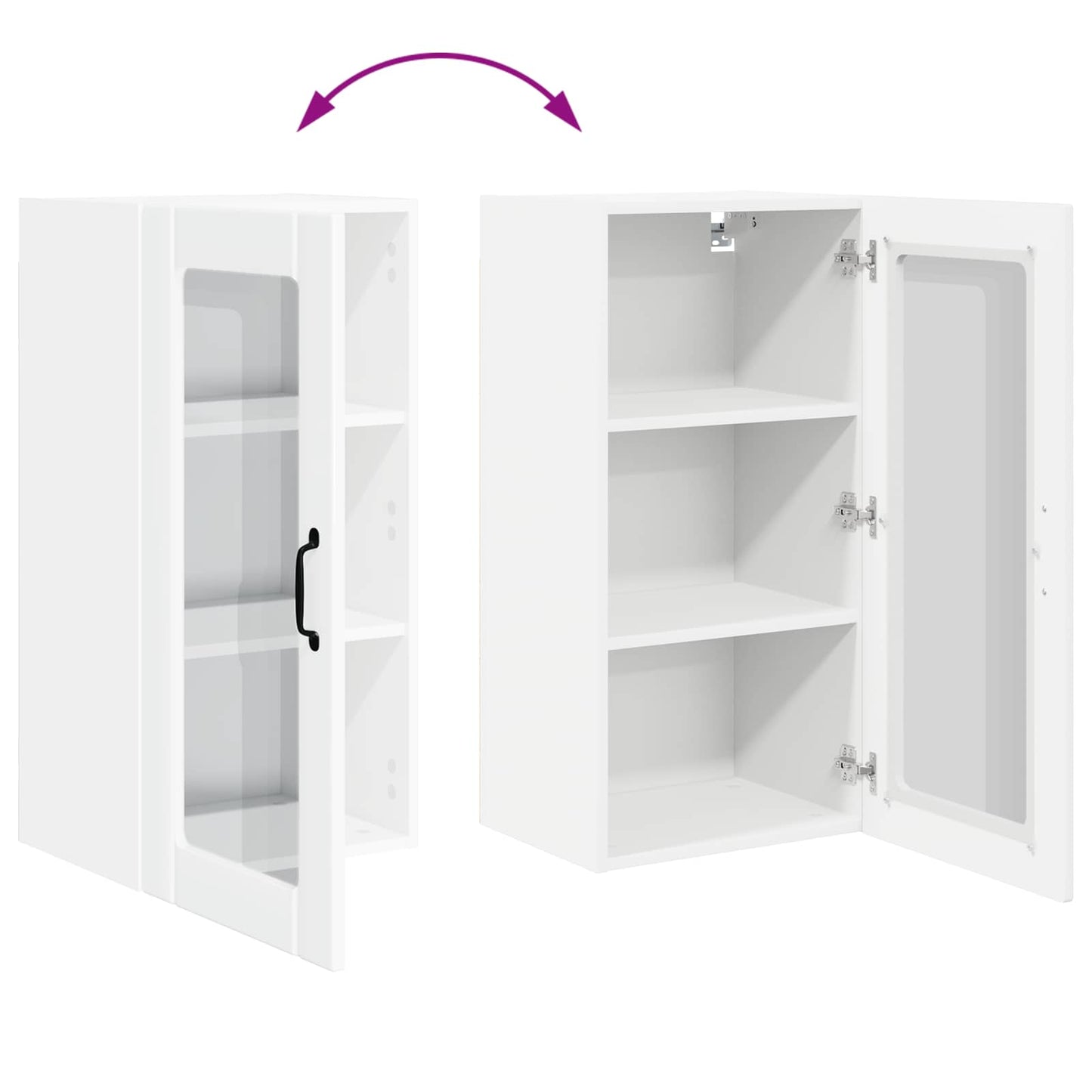 Meuble de cuisine avec étagère vidaXL 2 pcs Blanc brillant 40 x 31 x 80 cm