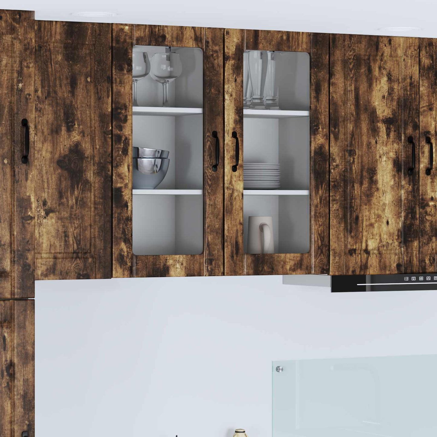 vidaXL Küchenschrank mit Regal 2 pcs Geräucherte Eiche 40 x 31 x 80 cm