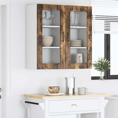 vidaXL Küchenschrank mit Regal 2 pcs Geräucherte Eiche 40 x 31 x 80 cm