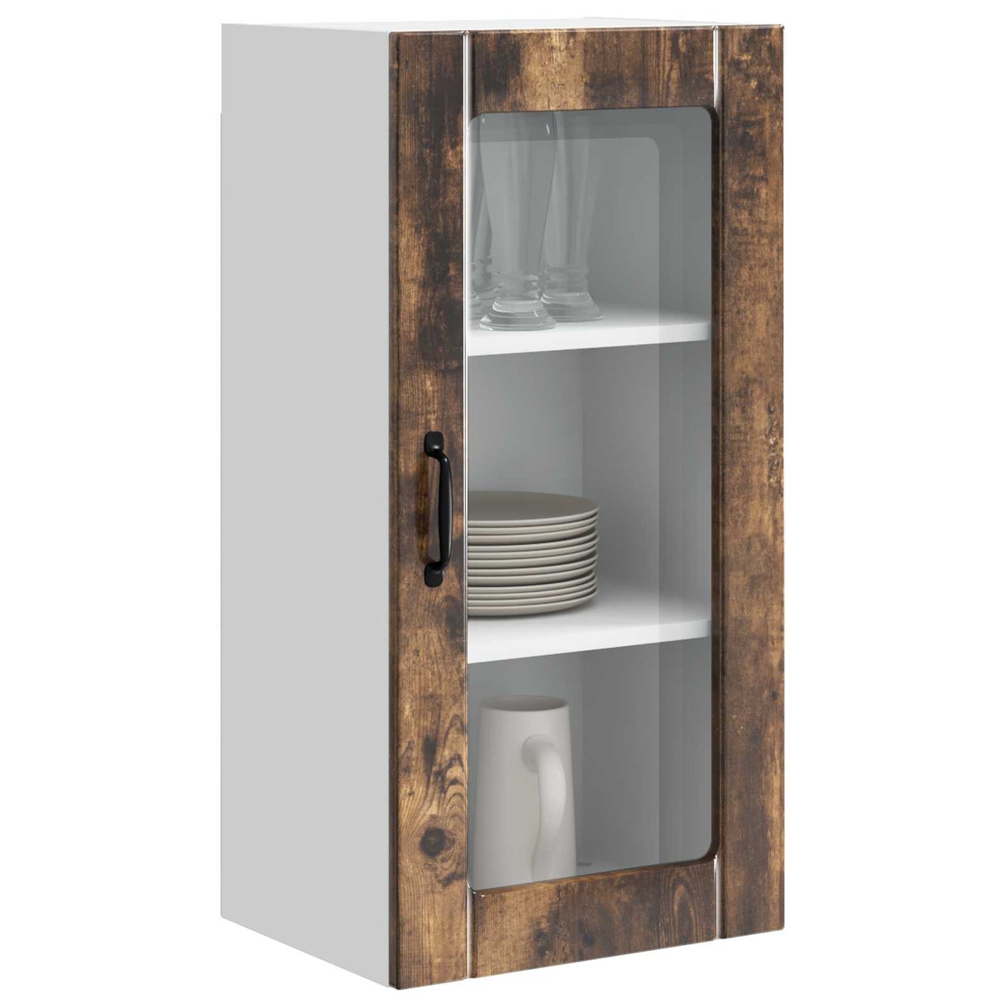vidaXL Küchenschrank mit Regal 2 pcs Geräucherte Eiche 40 x 31 x 80 cm