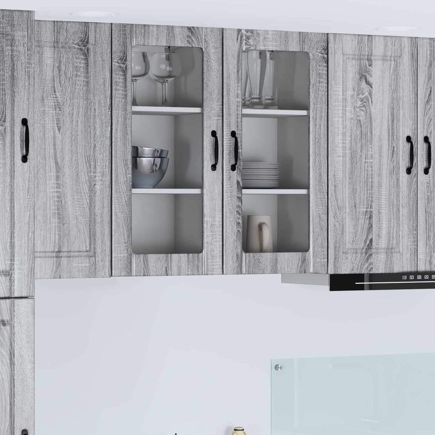 vidaXL Meuble de cuisine 2 pcs Sonoma gris 40 x 31 x 80 cm Bois d'ingénierie