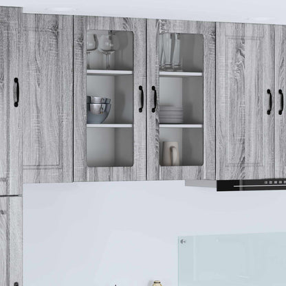 vidaXL Meuble de cuisine 2 pcs Sonoma gris 40 x 31 x 80 cm Bois d'ingénierie