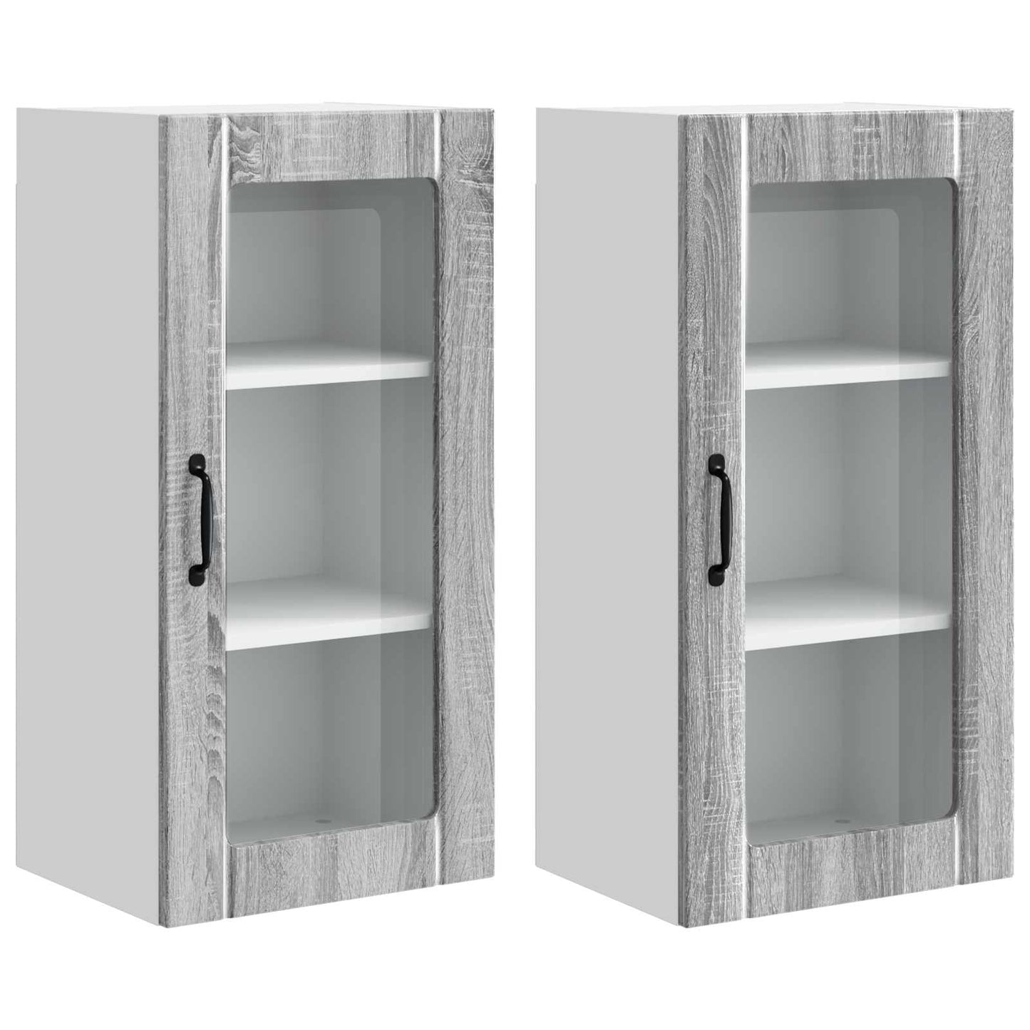 vidaXL Meuble de cuisine 2 pcs Sonoma gris 40 x 31 x 80 cm Bois d'ingénierie