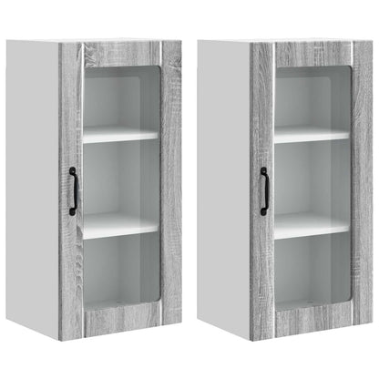 vidaXL Meuble de cuisine 2 pcs Sonoma gris 40 x 31 x 80 cm Bois d'ingénierie