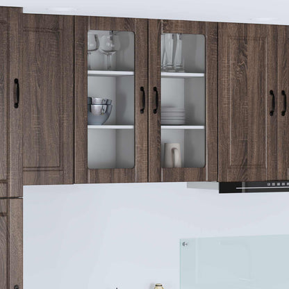 vidaXL Küchenschrank mit Tür 2 pcs Braun Eichen-Optik 40 x 31 x 80 cm