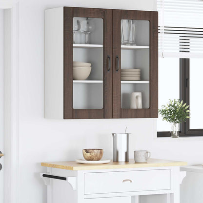 vidaXL Küchenschrank mit Tür 2 pcs Braun Eichen-Optik 40 x 31 x 80 cm