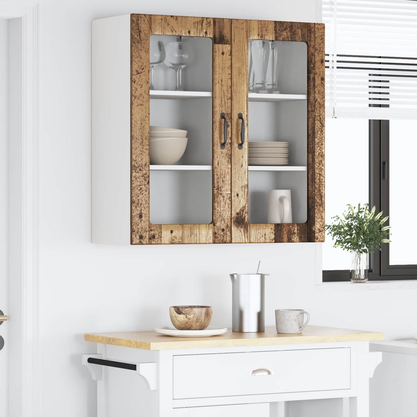 Küchenschrank 2 pcs Altholz 40 x 31 x 80 cm Holzwerkstoff