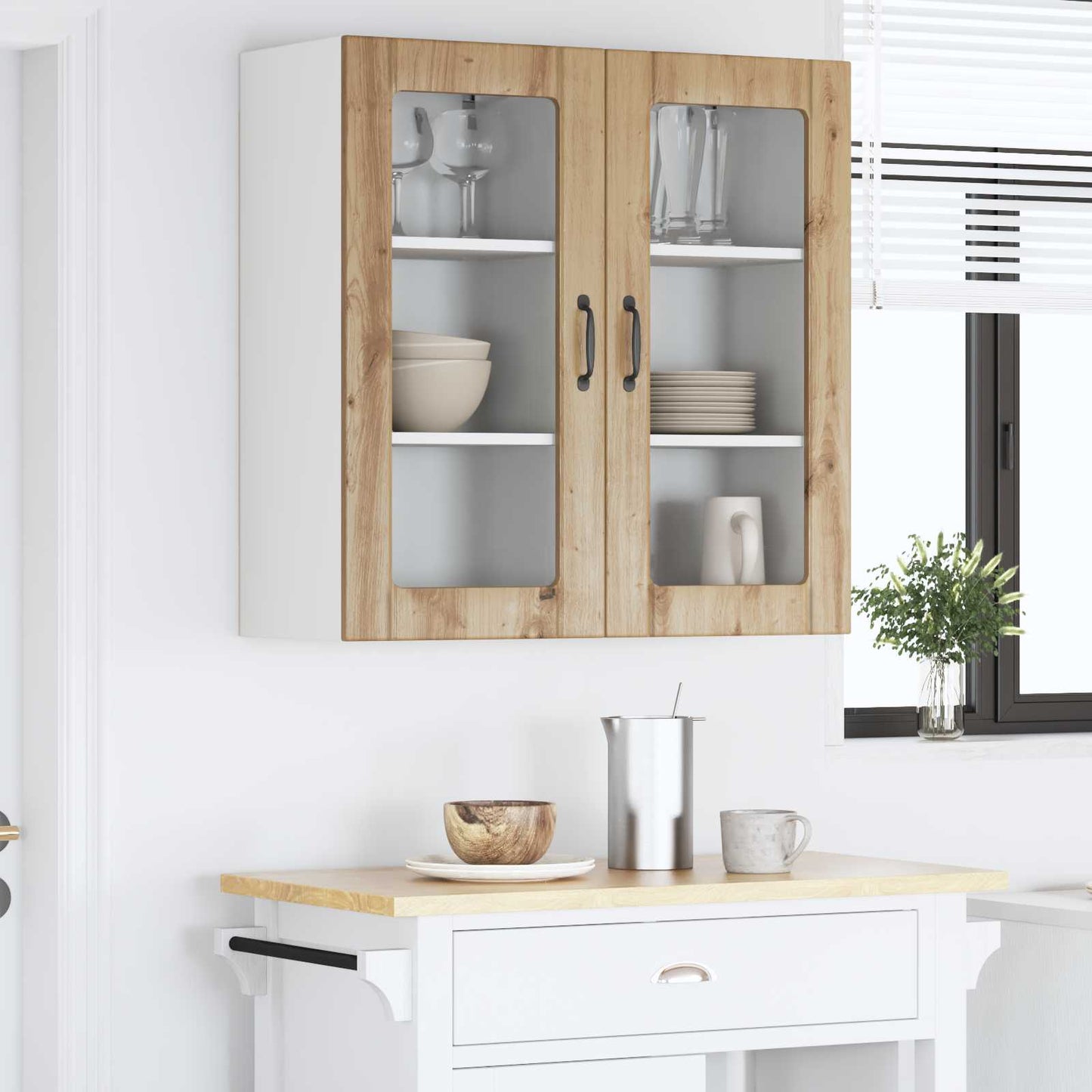 vidaXL Küchenschrank 2 pcs Artisan-Eiche 40 x 31 x 80 cm Holzwerkstoff