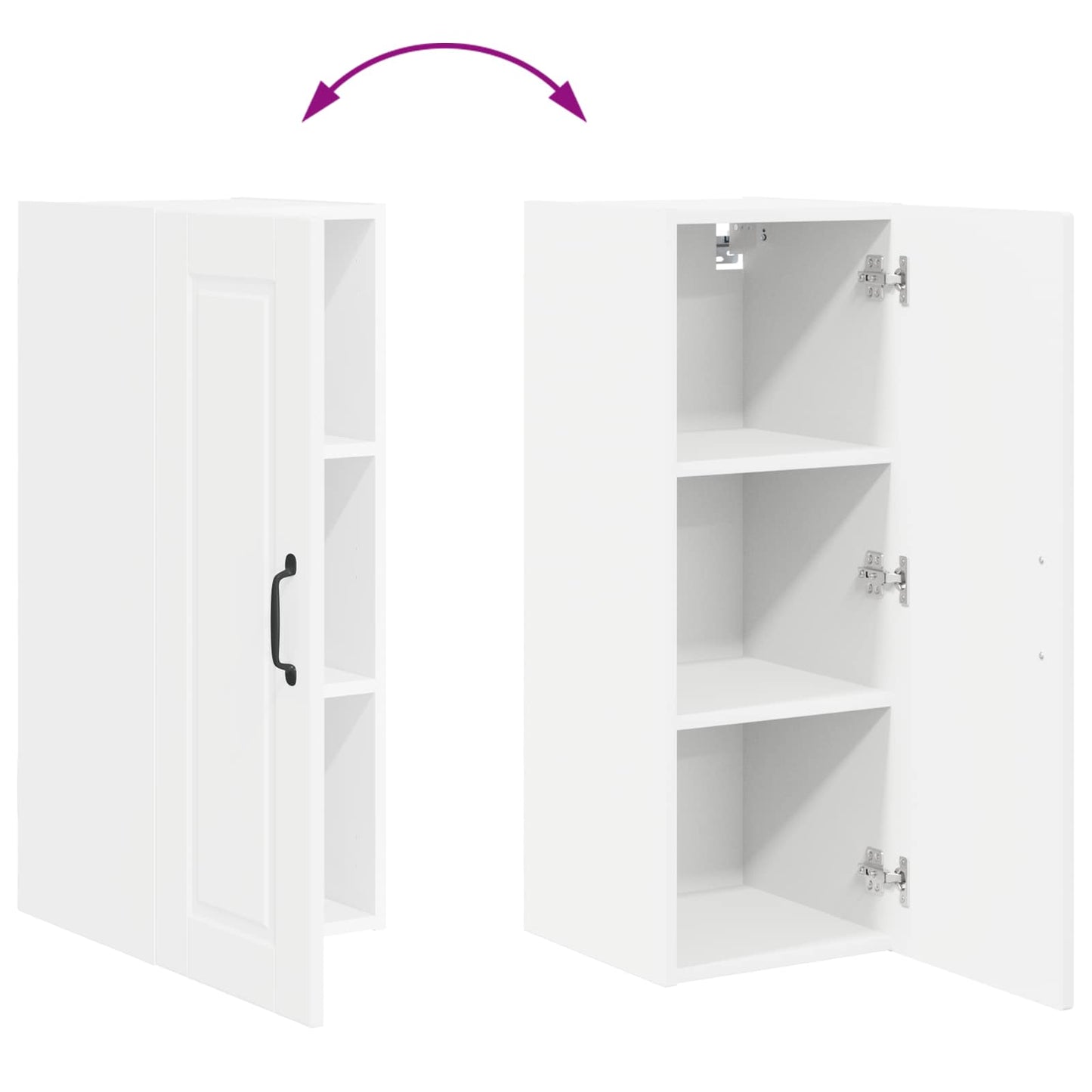 vidaXL Küchenschrank mit Tür 2 pcs Weiß 30 x 31 x 80 cm Holzwerkstoff
