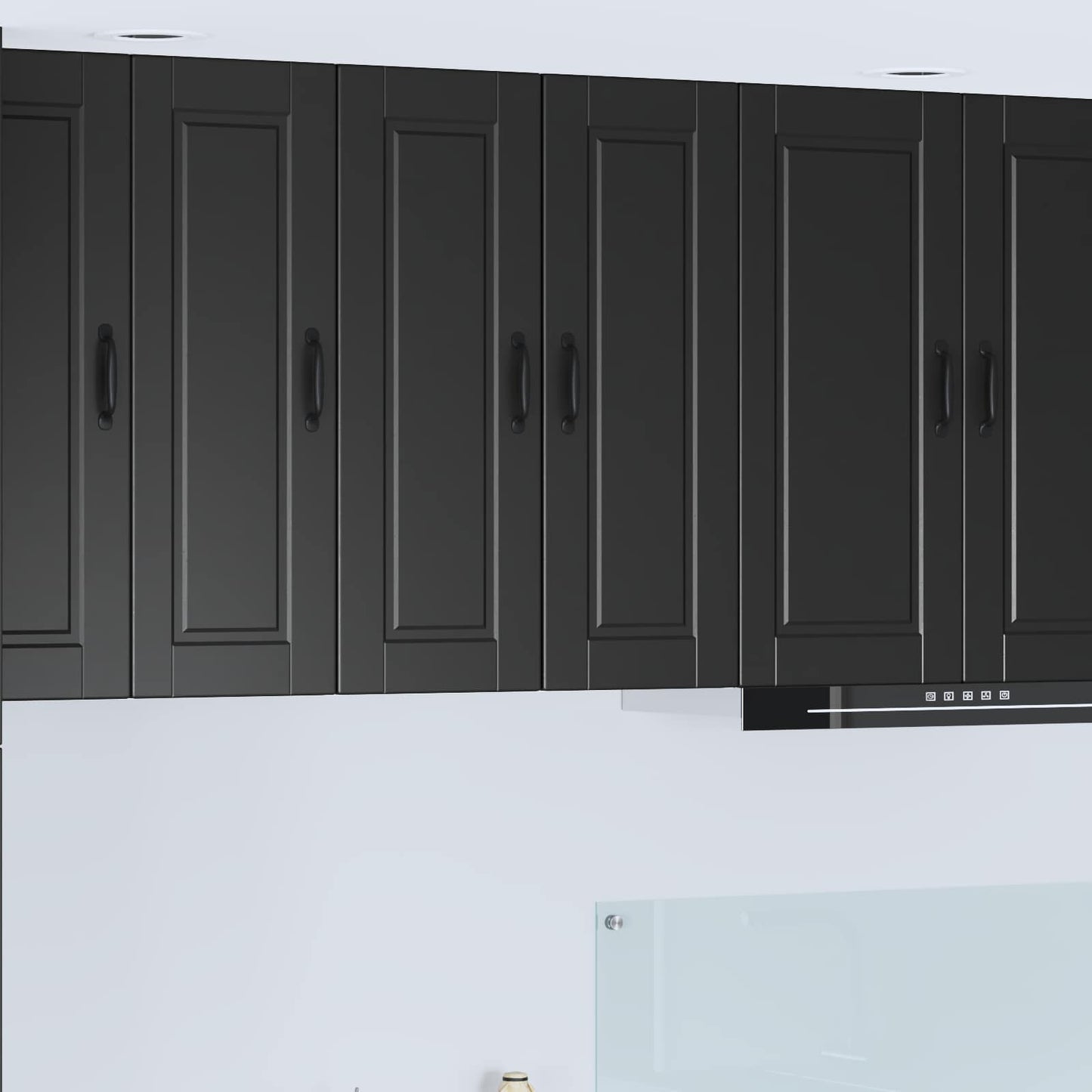 vidaXL Küchenschrank 2 pcs Schwarz 30 x 31 x 80 cm Holzwerkstoff