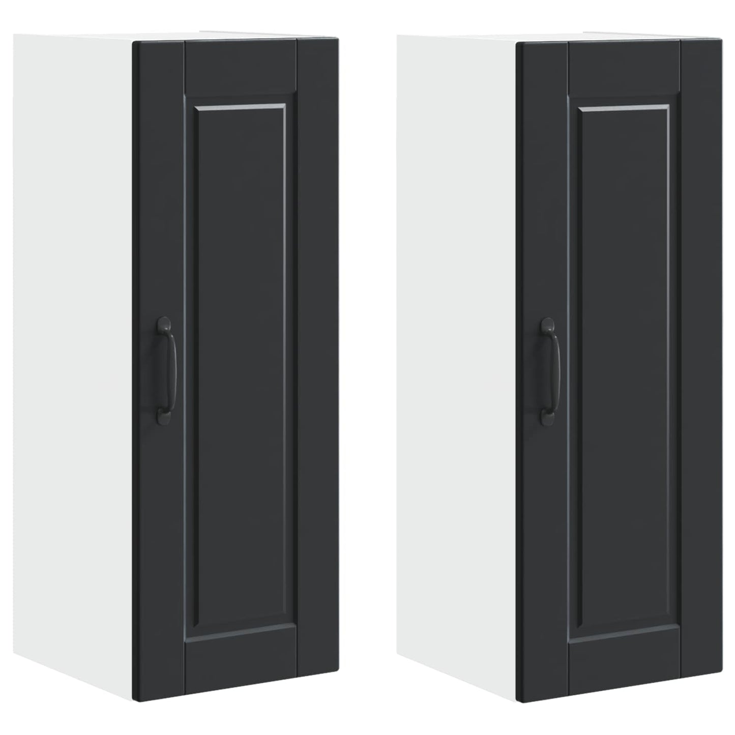 vidaXL Küchenschrank 2 pcs Schwarz 30 x 31 x 80 cm Holzwerkstoff