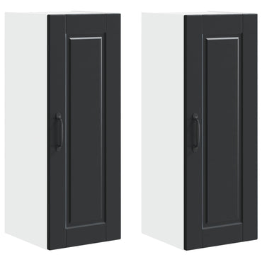 vidaXL Küchenschrank 2 pcs Schwarz 30 x 31 x 80 cm Holzwerkstoff