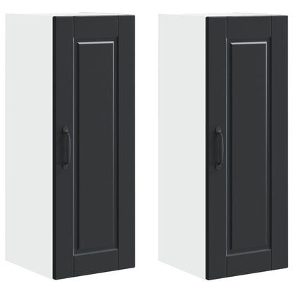 vidaXL Küchenschrank 2 pcs Schwarz 30 x 31 x 80 cm Holzwerkstoff