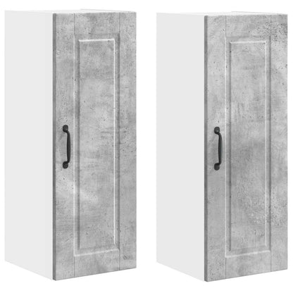 vidaXL Küchenschrank 2 pcs Beton Grau 30 x 31 x 80 cm Holzwerkstoff