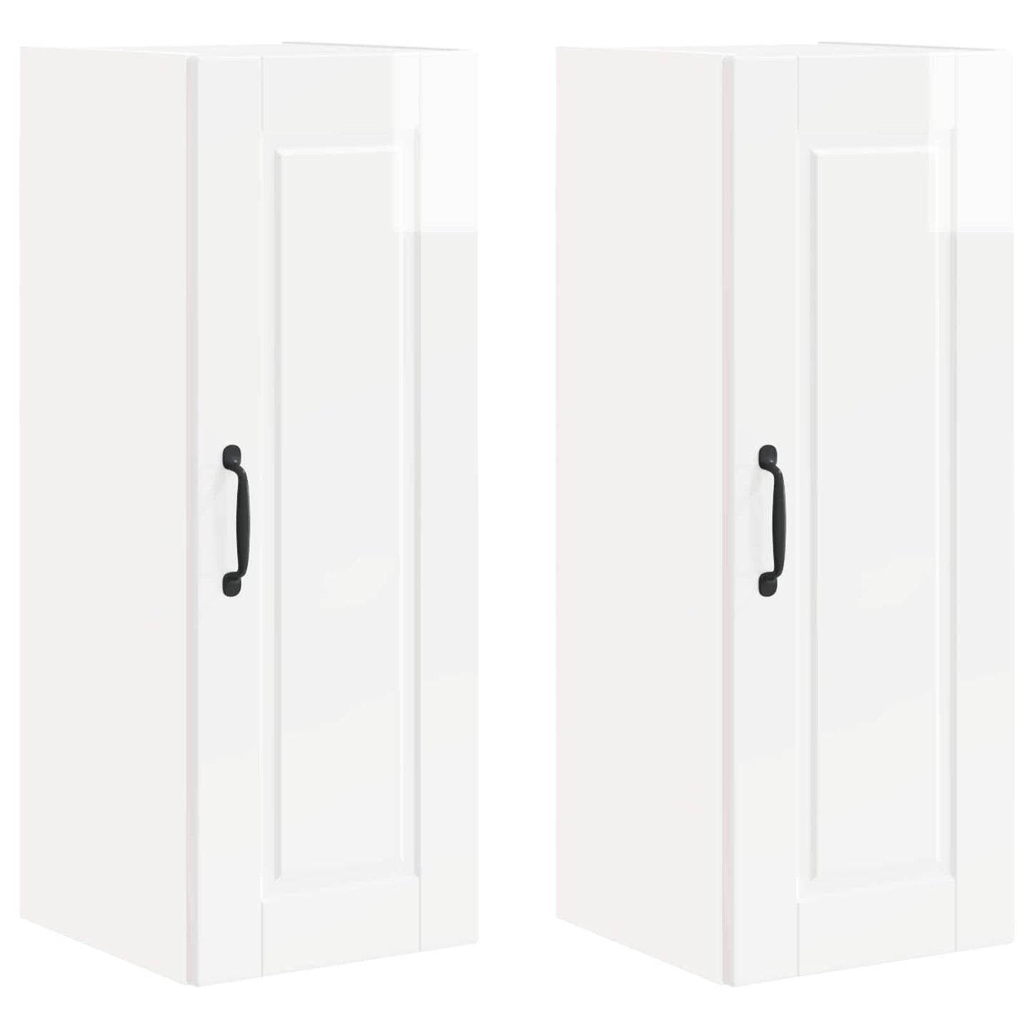 vidaXL Küchenschrank mit Regal 2 pcs Hochglanz Weiß 30 x 31 x 80 cm