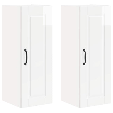 vidaXL Küchenschrank mit Regal 2 pcs Hochglanz Weiß 30 x 31 x 80 cm