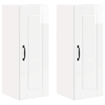 vidaXL Küchenschrank mit Regal 2 pcs Hochglanz Weiß 30 x 31 x 80 cm