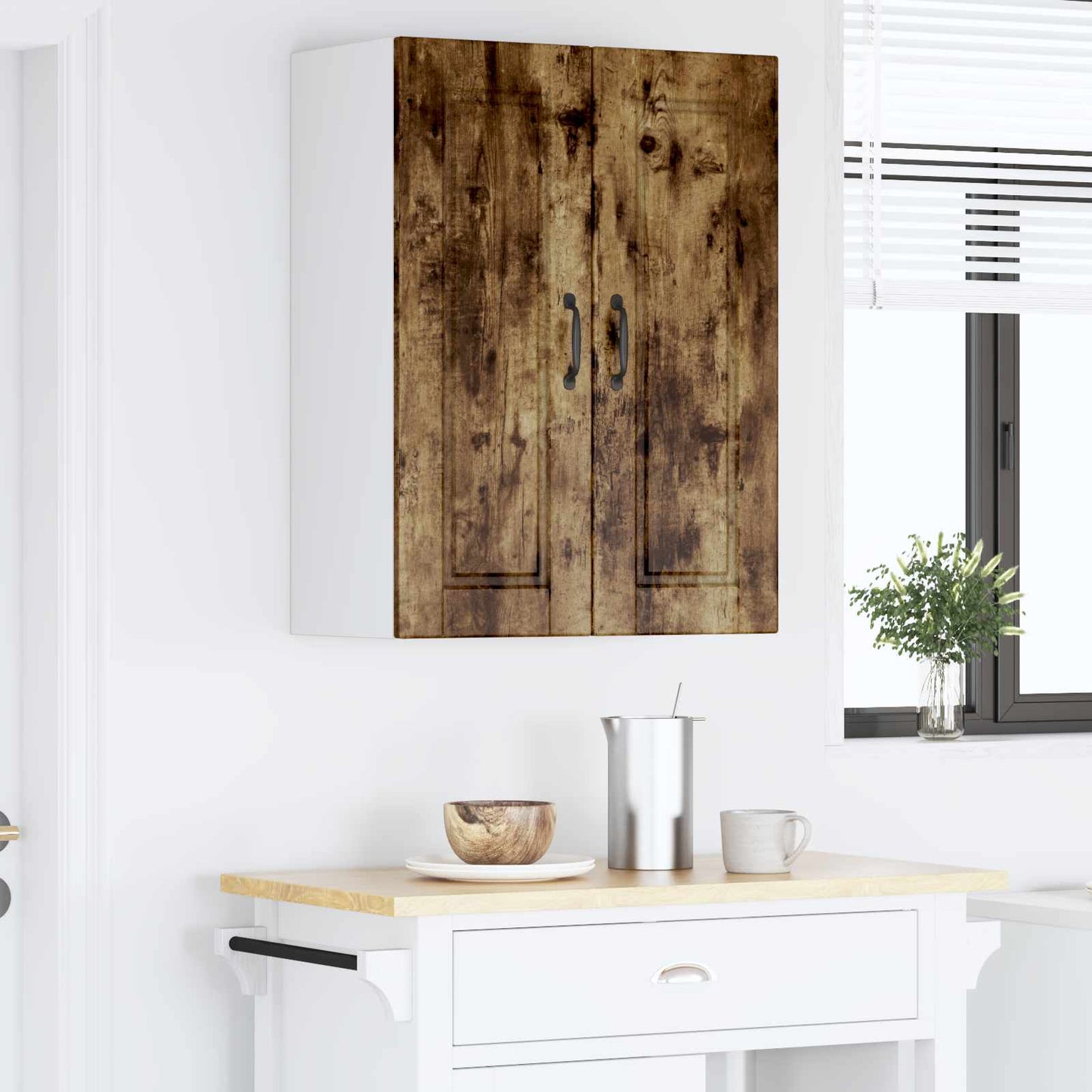 vidaXL Küchenschrank mit Regal 2 pcs Geräucherte Eiche 30 x 31 x 80 cm