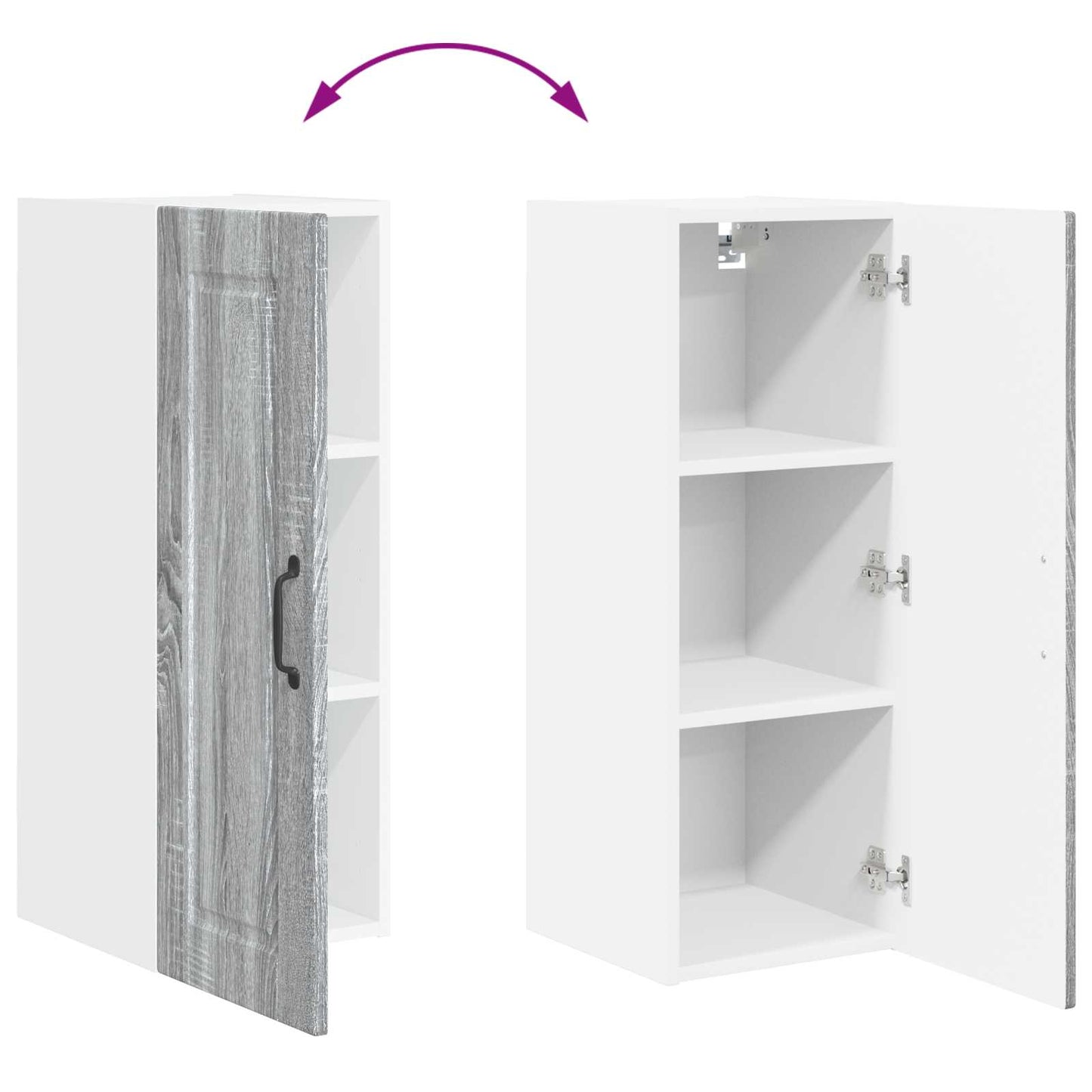vidaXL Küchenschrank 2 pcs Graues Sonoma 30 x 31 x 80 cm Holzwerkstoff