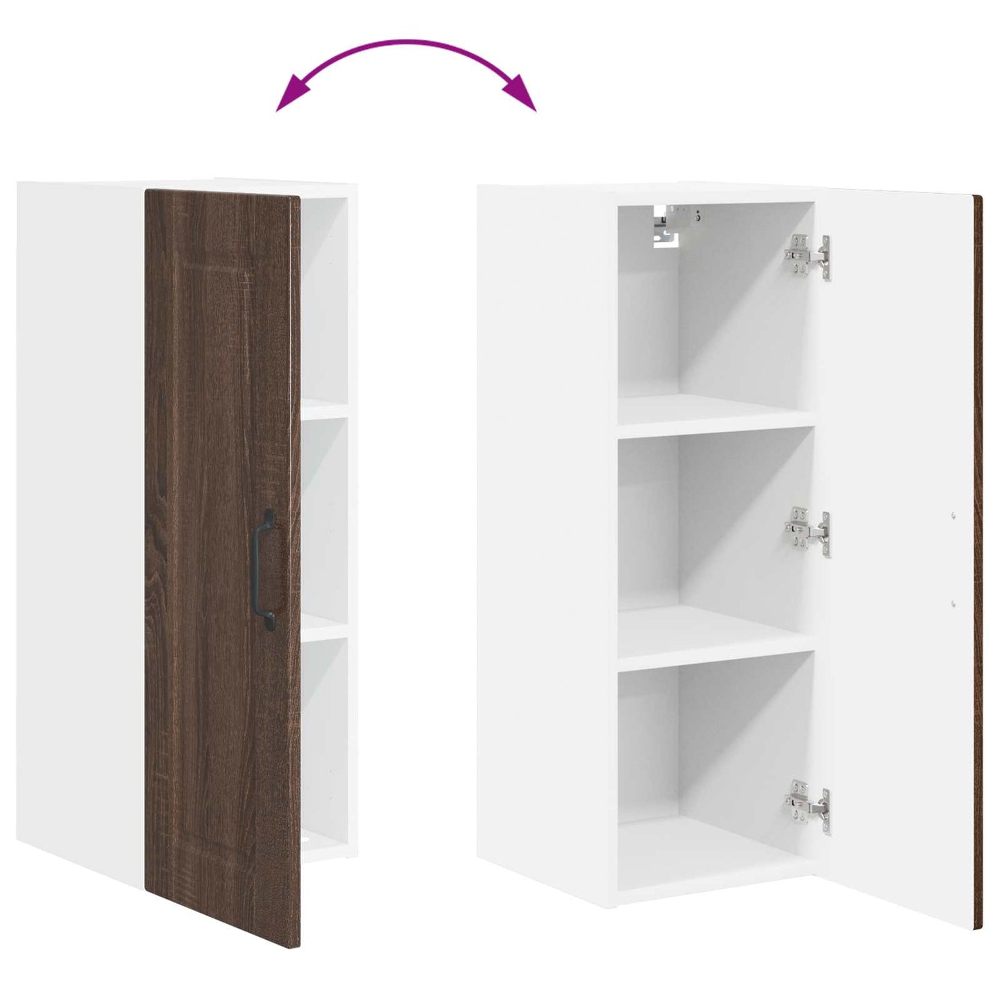 vidaXL Küchenschrank mit Tür 2 pcs Braun Eichen-Optik 30 x 31 x 80 cm