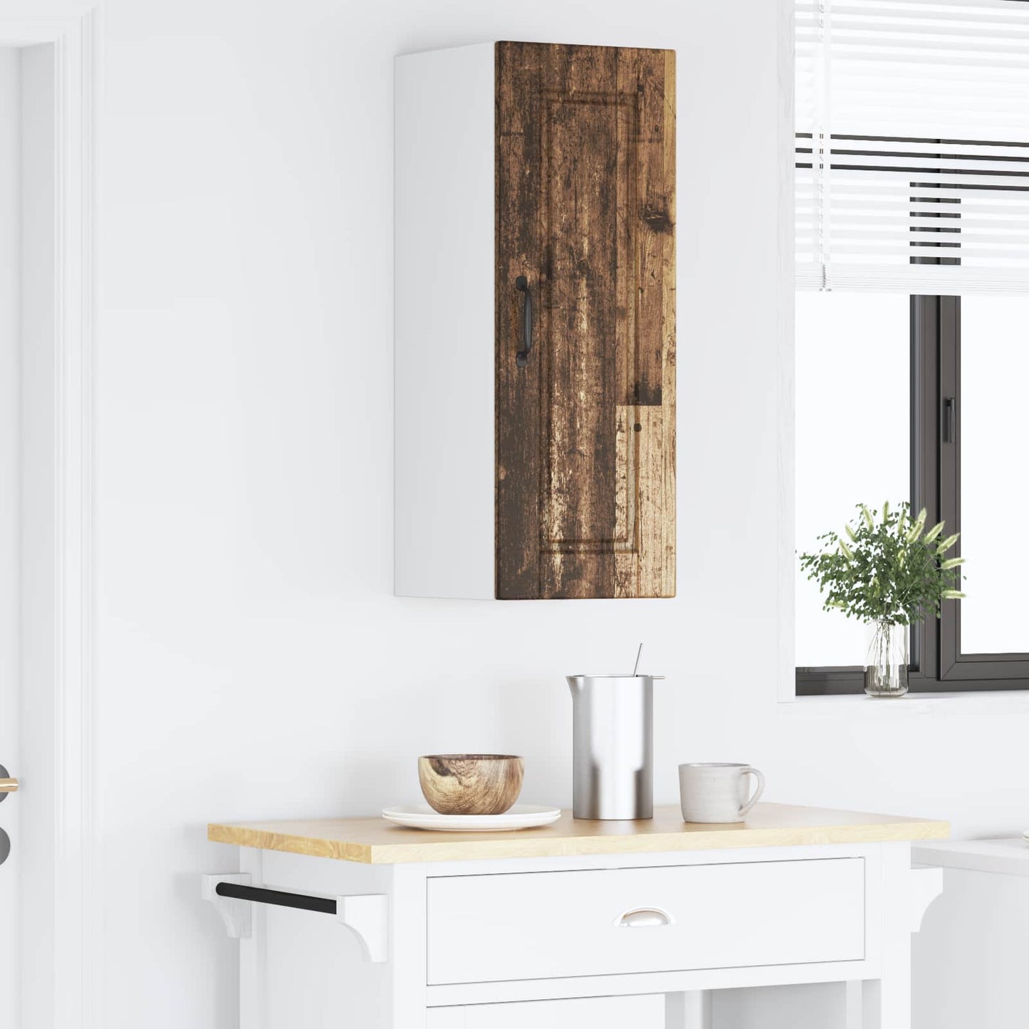 vidaXL Küchenschrank mit Regal Altholz 30 x 31 x 80 cm Holzwerkstoff