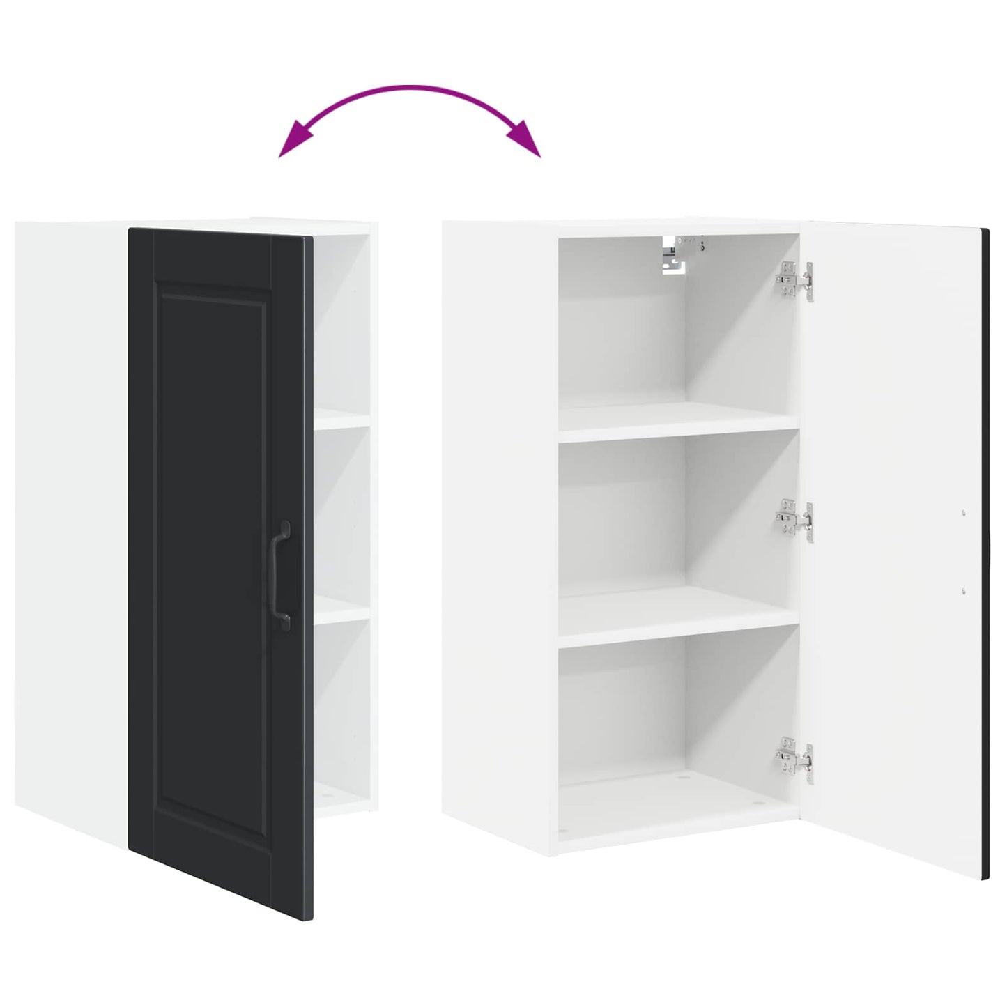 vidaXL Küchenschrank mit Regal Schwarz 40 x 31 x 80 cm Holzwerkstoff